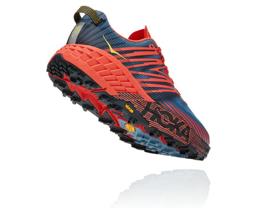 Hoka One One Speedgoat 4 Trailskor Herr - Röda - EHWFN-9462